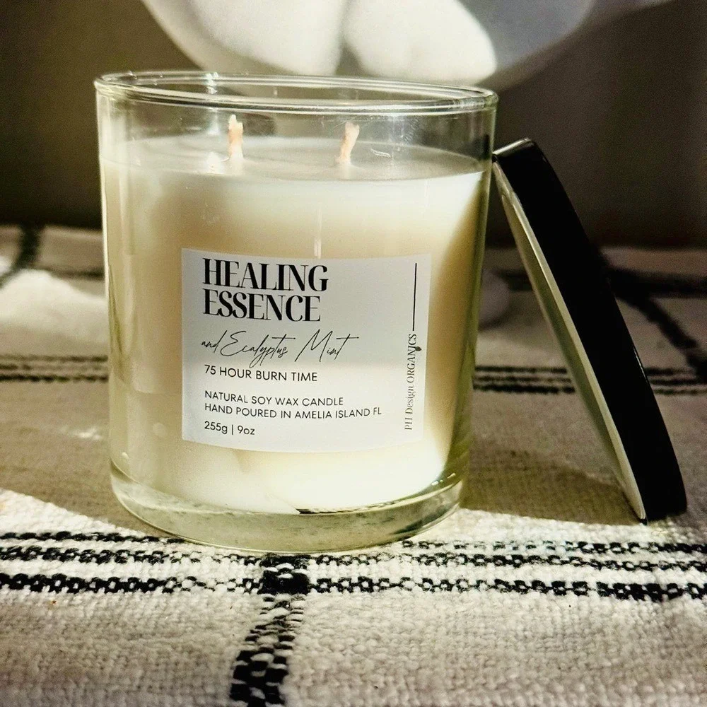 Candle- Organic,‎ Healing Essence  (Burns 50-400 hours) -with Notes of E…